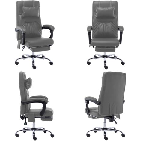 Sedia da Ufficio Massaggiante Antracite in Similpelle - Massaggio - Ergonomia