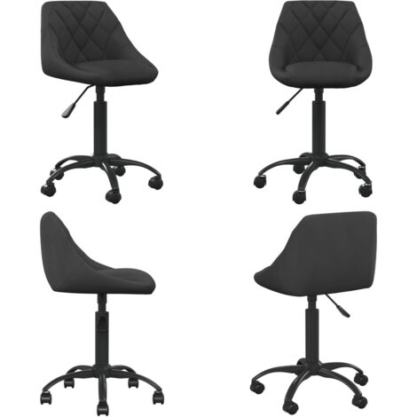 Sedia da Ufficio Nera in Velluto - Sedia regolabile - Sedia con ruote