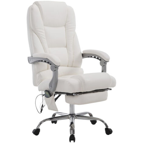 Sedia da ufficio Pacific con funzione massaggio in similpelle bianco