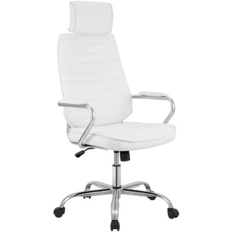 HJH Office Sedia Girevole SOLAO TED – Tessuto Bianco Bouclé, Design Retrò Per Home Office O Soggiorno