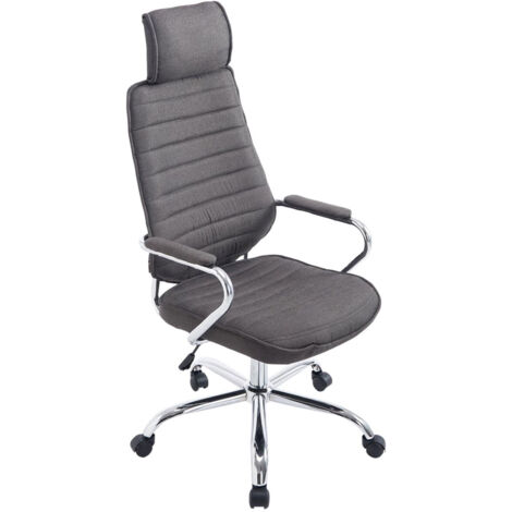 Sedia da Ufficio Rako in Tessuto grigio scuro
