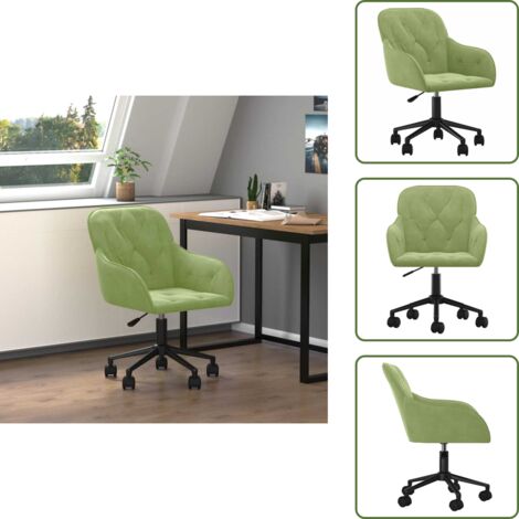 Sedia da ufficio regolabile - vidaXL Sedia da Ufficio Girevole Verde Chiaro in Velluto -