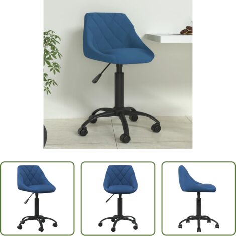 Sedia da ufficio -  Sedia da Pranzo Blu in Velluto