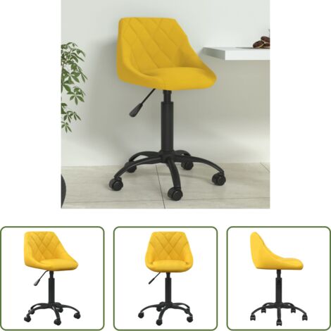 Sedia da ufficio -  Sedia da Pranzo Giallo Senape in Velluto