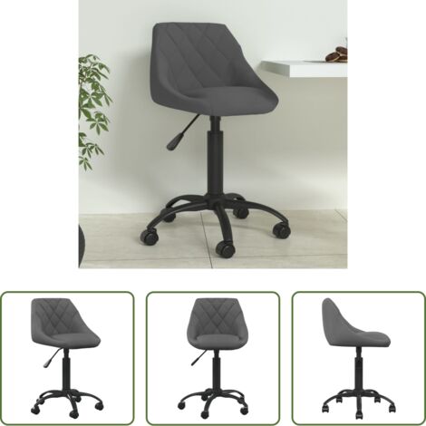 Sedia da ufficio -  Sedia da Pranzo Grigio Scuro in Velluto
