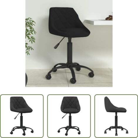 Sedia da ufficio -  Sedia da Pranzo Nera in Velluto