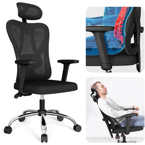 Sedia da ufficio Sedia direzionale con braccioli Sgabello da lavoro imbottito Sgabello con schienale Sedia da scrivania ergonomica Nero