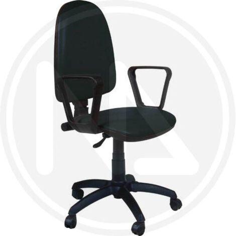 SEDIA DA UFFICIO THEMA PELLE IGNIFUGA NERO CM. 60x55x110H