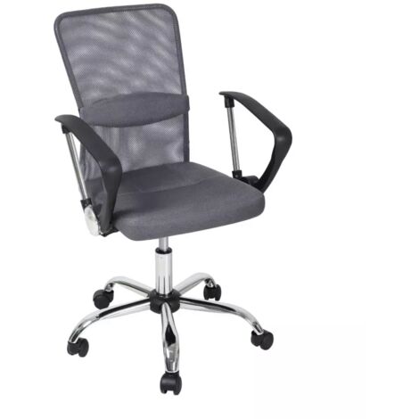 sedia da ufficio traspirante bellahome "stanford" con braccioli in tessuto grigio 56x53,5x91,5-101,5 cm