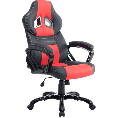 Sedia da ufficio XL Pedro nero/rosso
