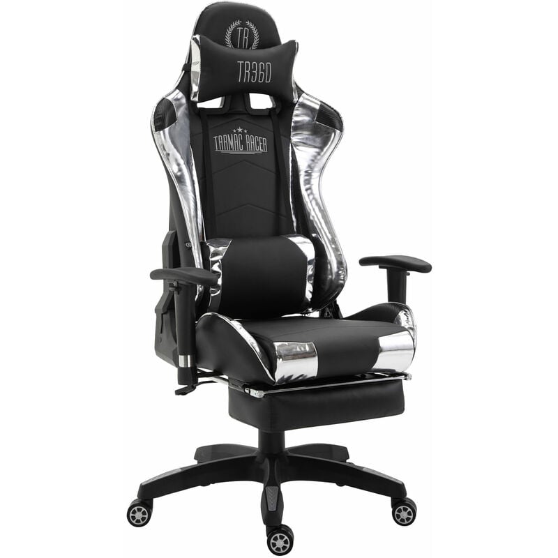 Sedia gaming ufficio Turbo bianco/nero Finta pelle (metallizzata)