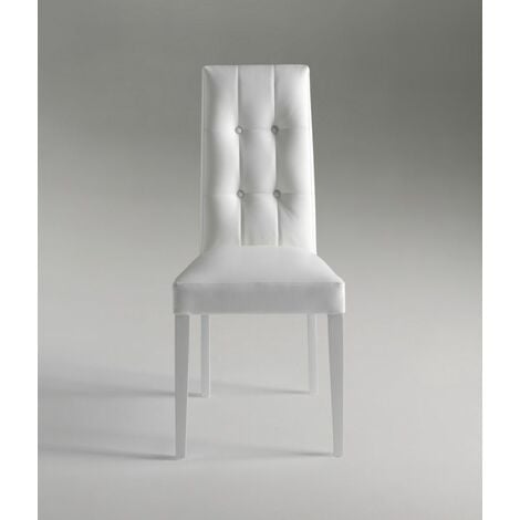 sedia design dallas in ecopelle bianca, 46x45x100 cm