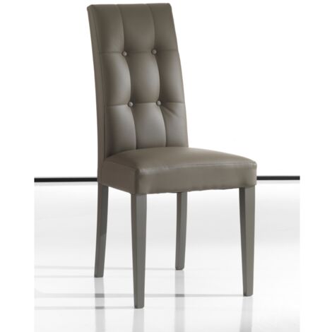 sedia design "dallas" in ecopelle tortora, 46x45x100 cm