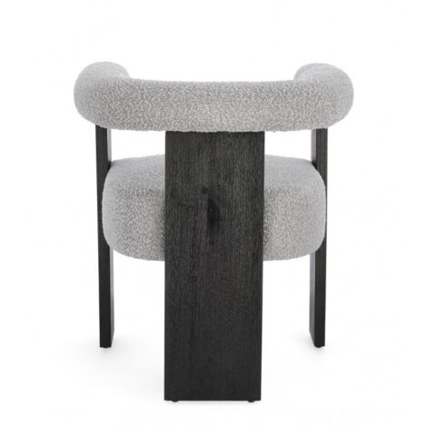 Sedia Design in Bouclé Grigio Moderno da Interno - GORDON - Colore: Nero