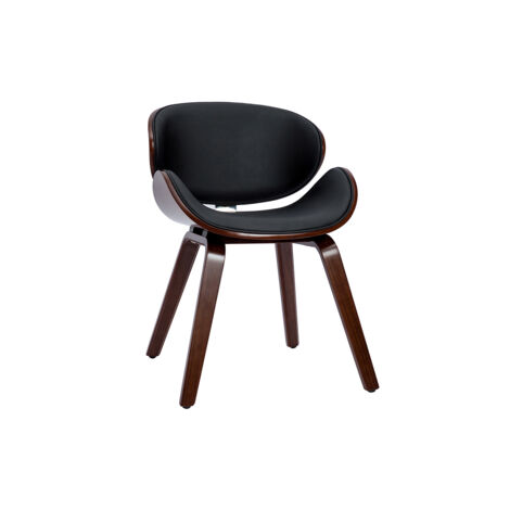 Sedia design nero e legno noce scuro WALNUT