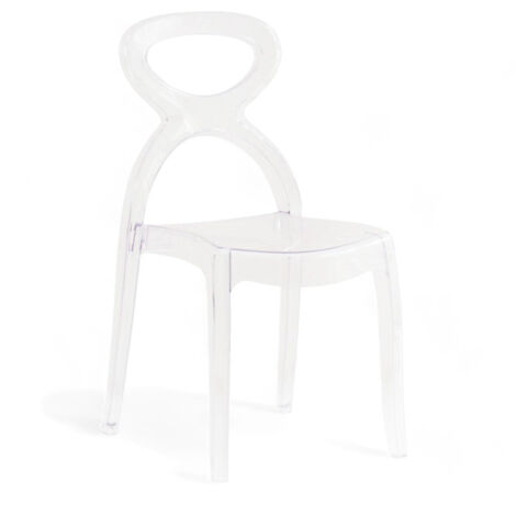 Sedia design trasparente policarbonato resistente da interno ed esterno dimensioni compatte per arredi moderni Queba