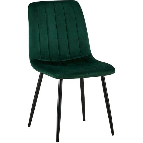 Sedia Dijon in velluto o tessuto Velluto verde