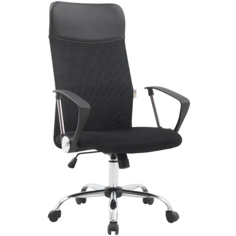 Sedia Direzionale da Ufficio 66x50x112/123 cm Ergonomica in Rete Mesh Nera