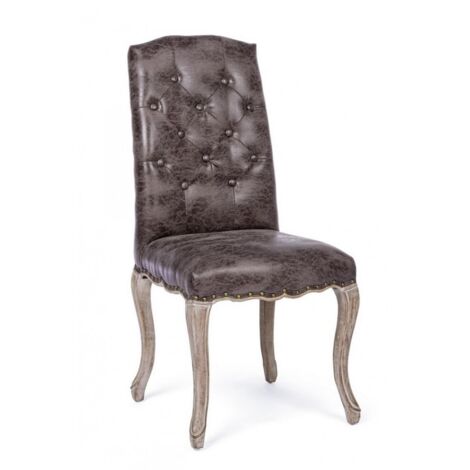 Sedia "Diva" con struttura in rubber wood, per arredo interno 51 x 53 x h 99 cm -Dark / Confezione da 1 pezzo
