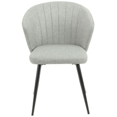 Sedia elegante tessuto grigio e piedi in metallo nero Krid