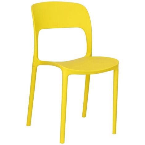 Sedia ergonomica leggera in plastica Flexi gialla