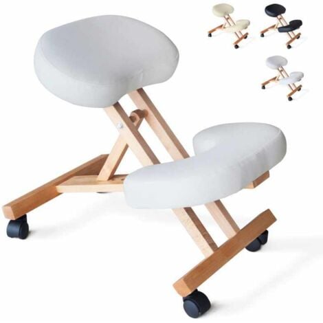BODYLINE HEALTH AND MASSAGE Sedia ergonomica posturale sgabello svedese legno ufficio Balancewood - Bianco