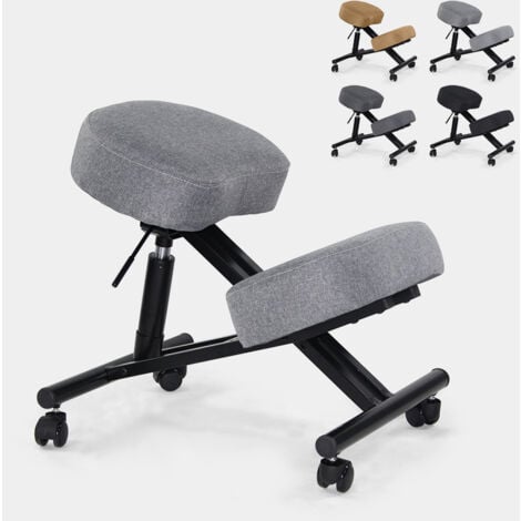 BODYLINE HEALTH AND MASSAGE Sedia ergonomica posturale sgabello svedese tessuto Balancesteel Lux Colore: Grigio