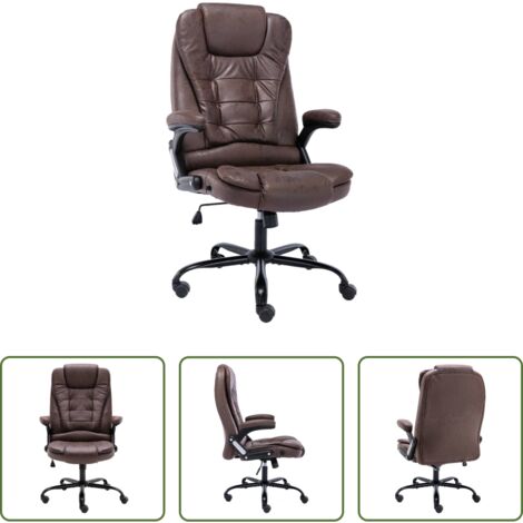 Sedia ergonomica -  Sedia da Ufficio Marrone Scuro in Scamosciato