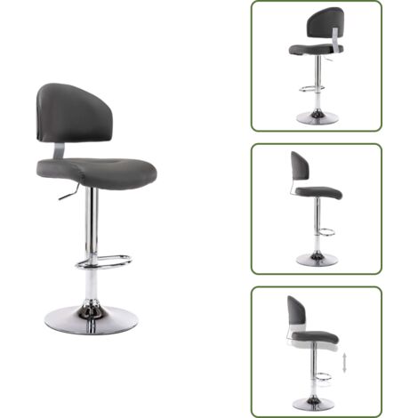 Sedia ergonomica - vidaXL Sgabello da Bar Grigio in Similpelle - Sedia da pranzo