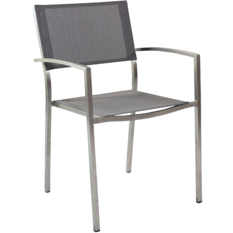 SEDIA FLORIDA IN ACCIAIO INOX E TEXTILENE IN COLORE GRIGIO