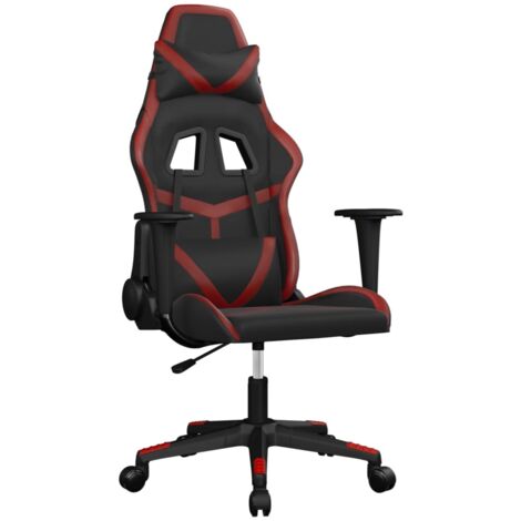 Sedia Gaming Massaggio Nero e Rosso Vino in Similpelle vidaXL