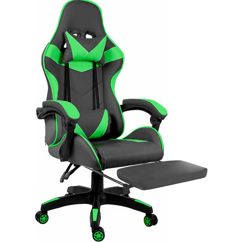 Arreditaly - Sedia Gaming Poltrona Ufficio Scrivania Casa pc Stile Racing Girevole Ergonomica In Ecopelle Con Rotelle Cuscino Supporto Lombare