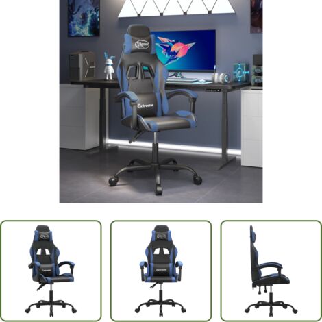 Sedia gaming -  Sedia da Gaming Nera e Blu in Similpelle