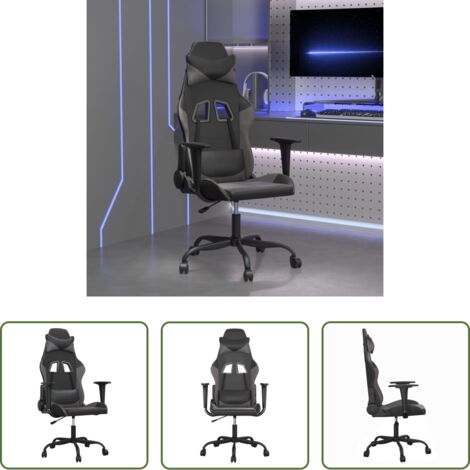 Sedia gaming -  Sedia da Gaming Nera e Grigia in Similpelle