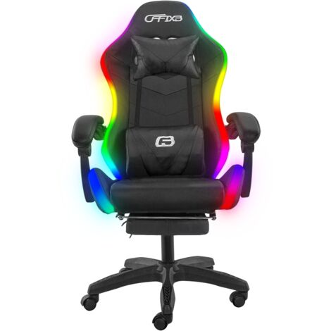 Mediawave Store - Sedia Gaming Ufficio LED RGB, con Telecomando, Sedia  Gaming con Poggiatesta, in Ecopelle, con Poggiapiedi, Illuminazione LED, Sedia  Gaming Ufficio LED RGB (Red)