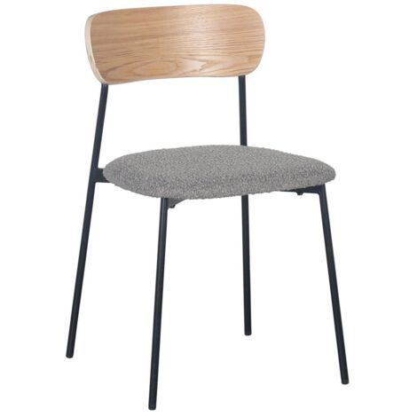 Sedia Genevieve con struttura in compensato, per arredo interno 46 x 49 x h 76,5 cm -Visone / Confezione da 2 pezzi