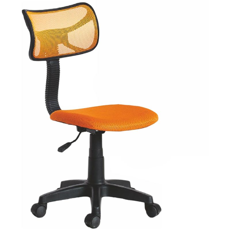 Sedia Girevole 5 Ruote Ufficio Cameretta Scrivania Schienale Ergonomico Arancio