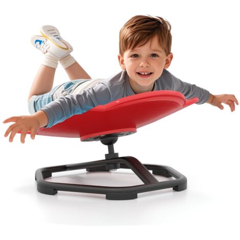 Sedia girevole a 360° con aspetto elefante e base in metallo antiscivolo, Sedia sensoriale per bambini e l'equilibrio Rosso