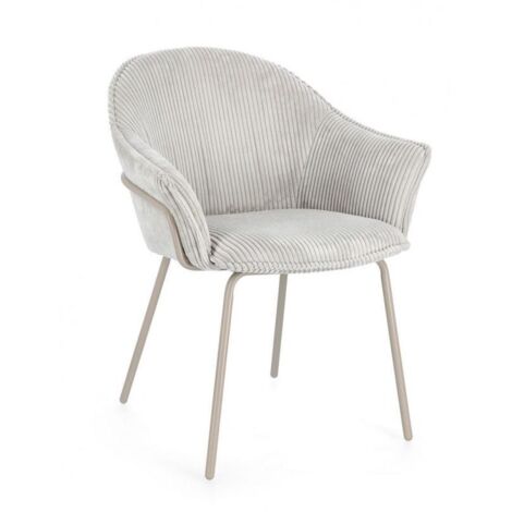 Sedia Girevole con Braccioli Acciaio Nero Moderna - FIONA - Colore: Grigio