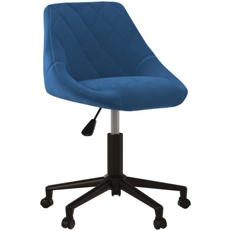 Sedia Girevole da Ufficio Blu in Velluto vidaXL