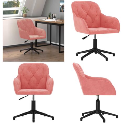 Sedia Girevole da Ufficio Rosa in Velluto - Seduta in velluto - Sedia da ufficio rosa