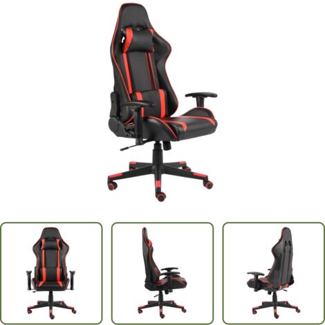 Sedia girevole -  Sedia da Gaming Girevole Rossa in PVC