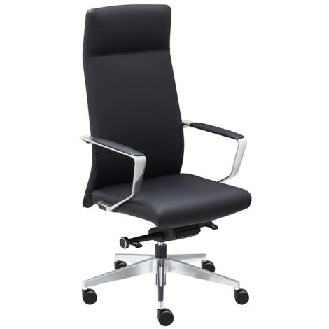 Sedia girevole Stuttgart Black - 100% pelle