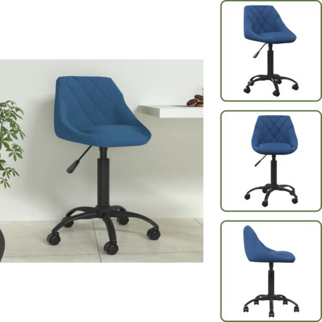 Sedia girevole - vidaXL Sedia da Pranzo Blu in Velluto - Sedia regolabile in altezza