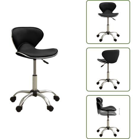 Sedia girevole - vidaXL Sedia da Ufficio Nera in Similpelle - Sedia con ruote