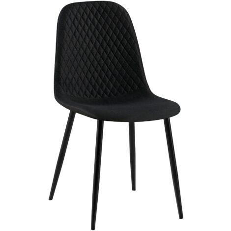 Sedia Giverny con cuciture decorative Tessuto nero