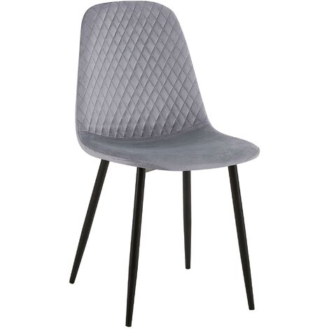 Sedia Giverny con cuciture decorative Velluto grigio