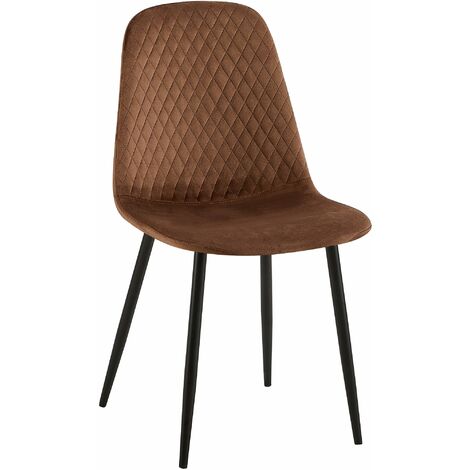 Sedia Giverny con cuciture decorative Velluto marrone
