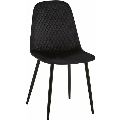 Sedia Giverny con cuciture decorative Velluto nero