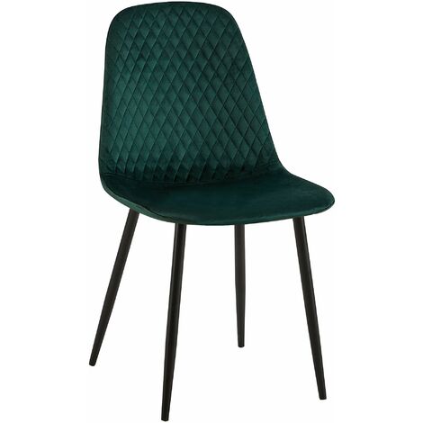 Sedia Giverny con cuciture decorative Velluto verde